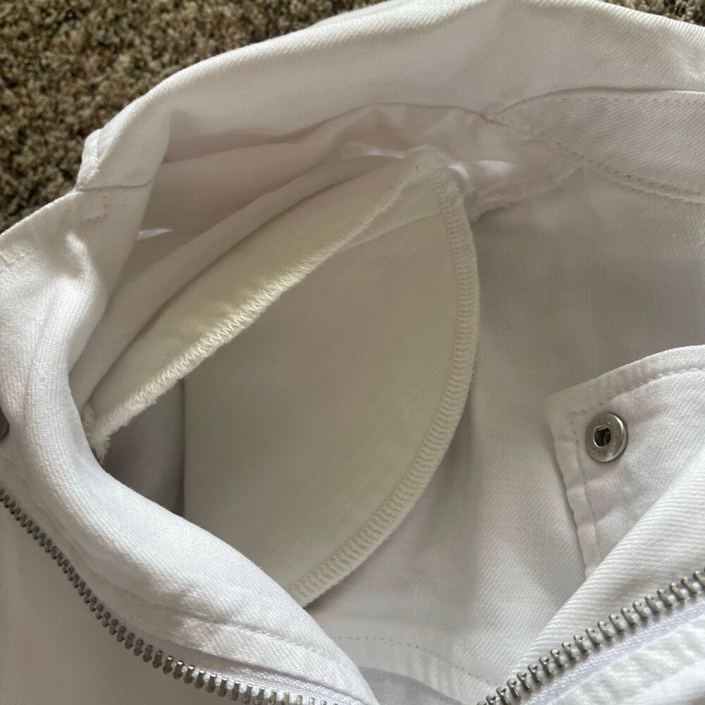 EVEREVE Jagger Moto Jacket white linen blend zip up women’s size XL - Picture 10 of 12